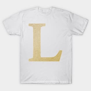 The Letter L Gold Metallic Design T-Shirt